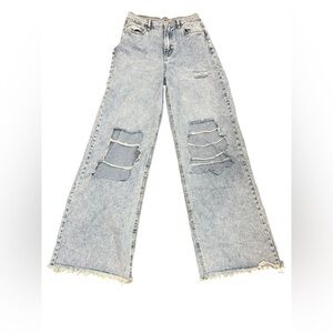 Fashion Nova Distressed Light Blue Women's Jeans